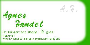 agnes handel business card